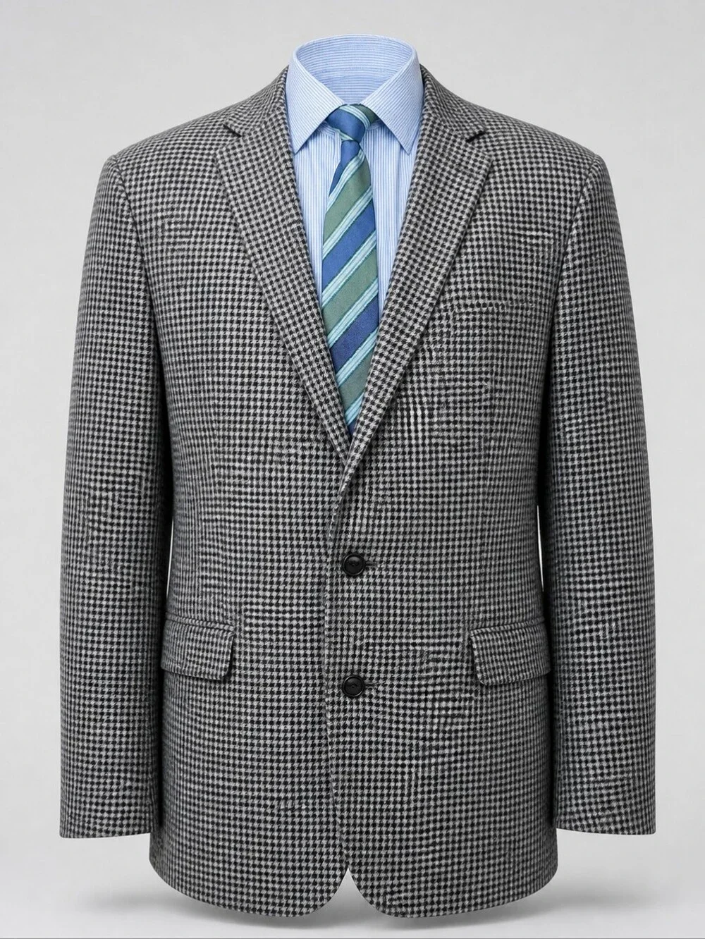 Lauren Ralph Lauren Blazer Mens 48L Brown Wool Trim Fit Houndstooth Sport Jacket